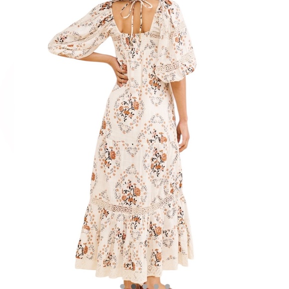 Free People Cream Floral Maxi Dress EUC - Picture 8 of 16